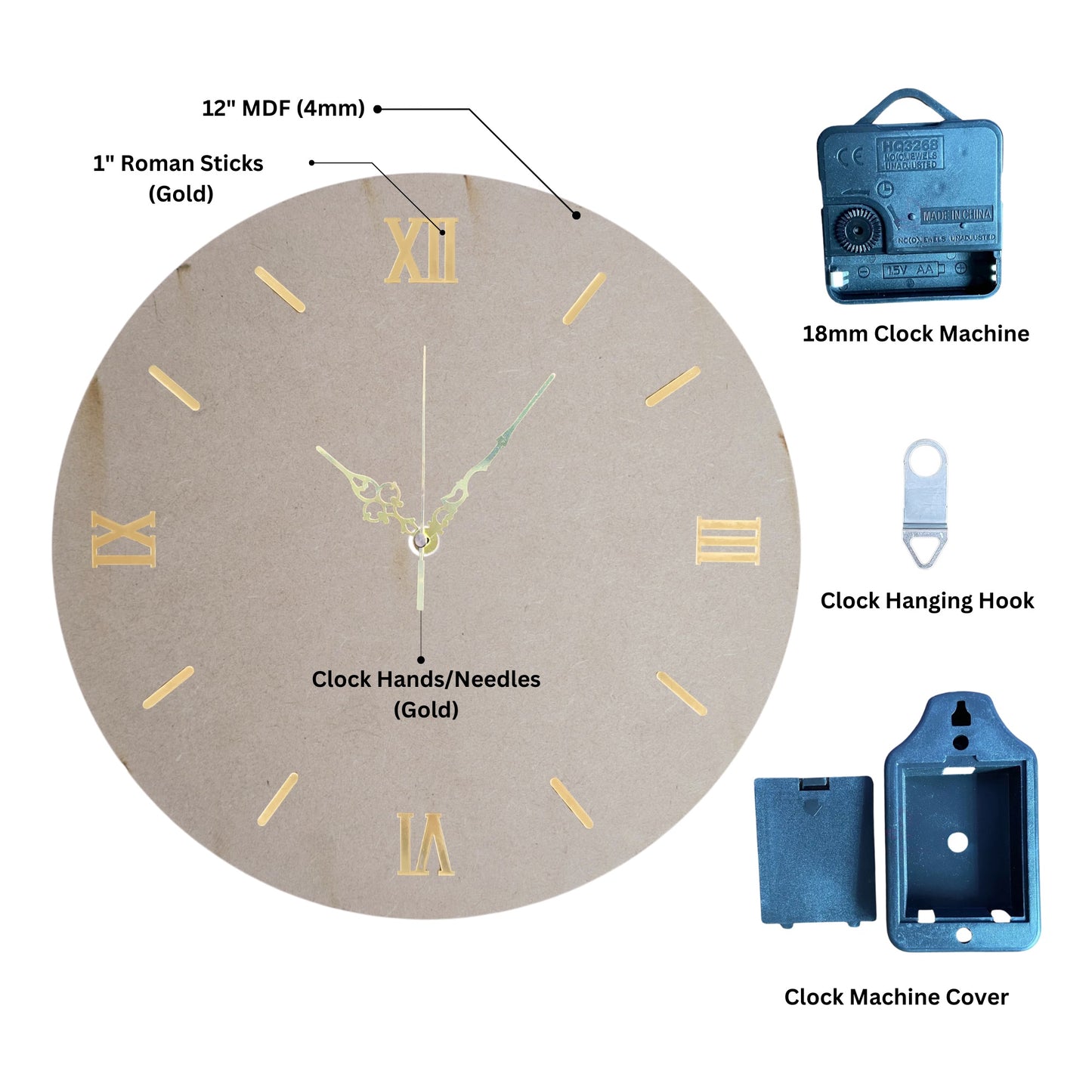 Clock Set/Combo (Roman Sticks)