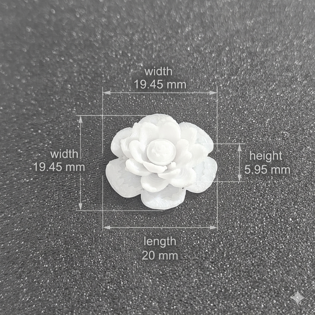 Close-up of flower miniature resin inclusion for handmade craft and jewellery making