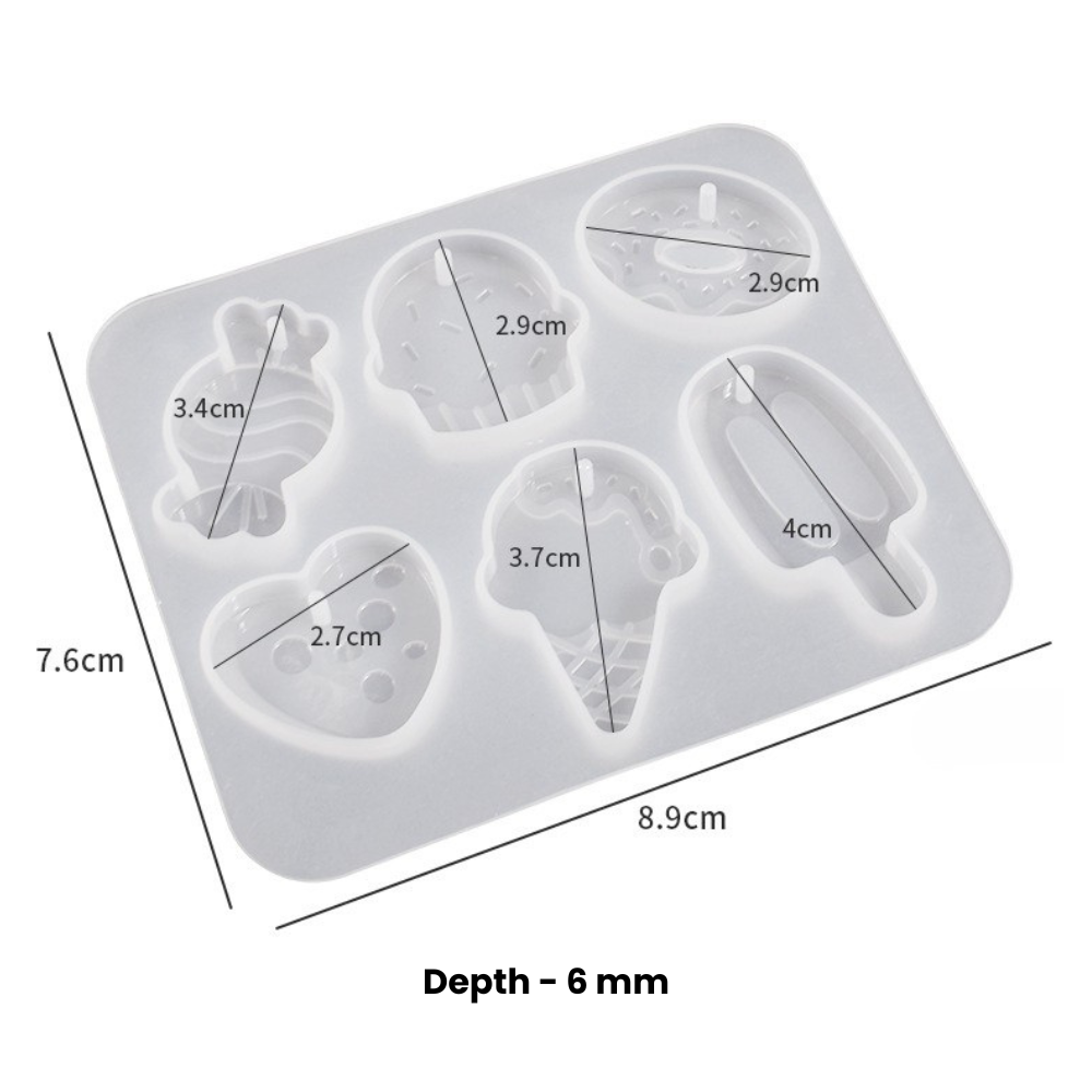 6 Candy Keychain-Pendant Mold