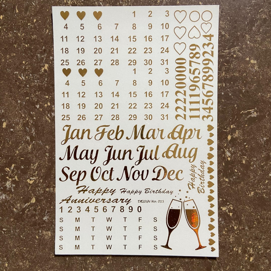 A5 Embossed Stickers - D6