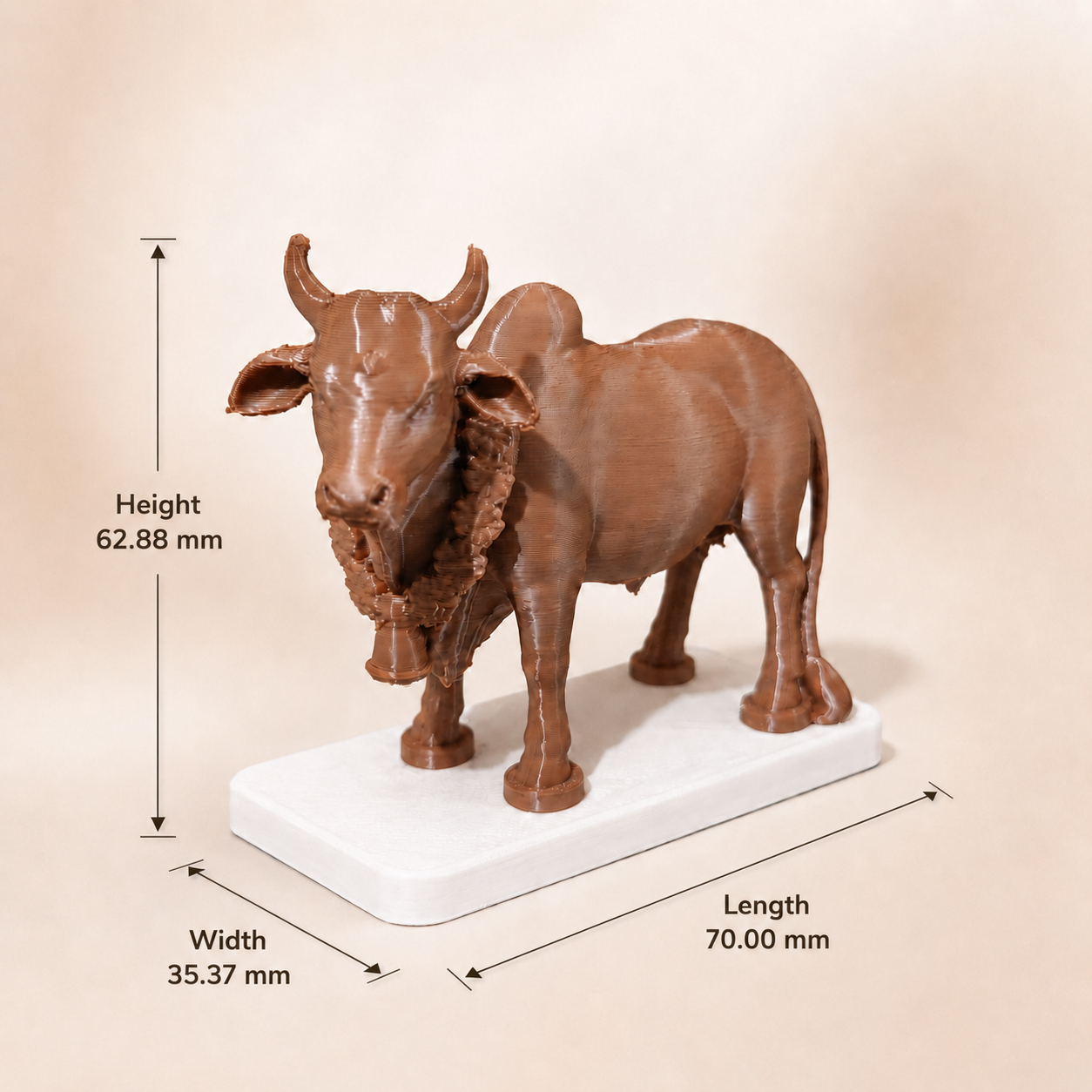 Gau Mata (Cow) 3D Printed Miniature