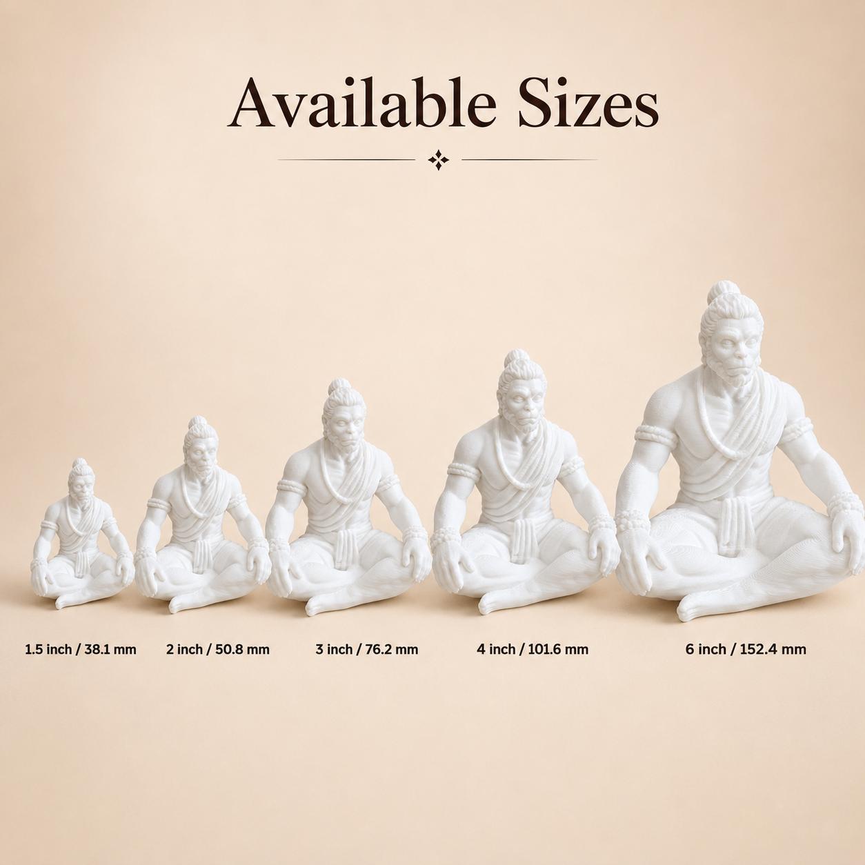 Meditating Hanuman 3D Printed Miniature for Resin Art