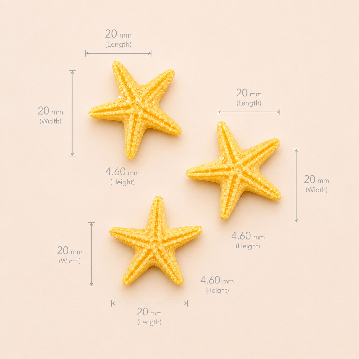 Set of 3 starfish miniatures for resin art embedding — ocean theme craft supplies by Shrebhavi