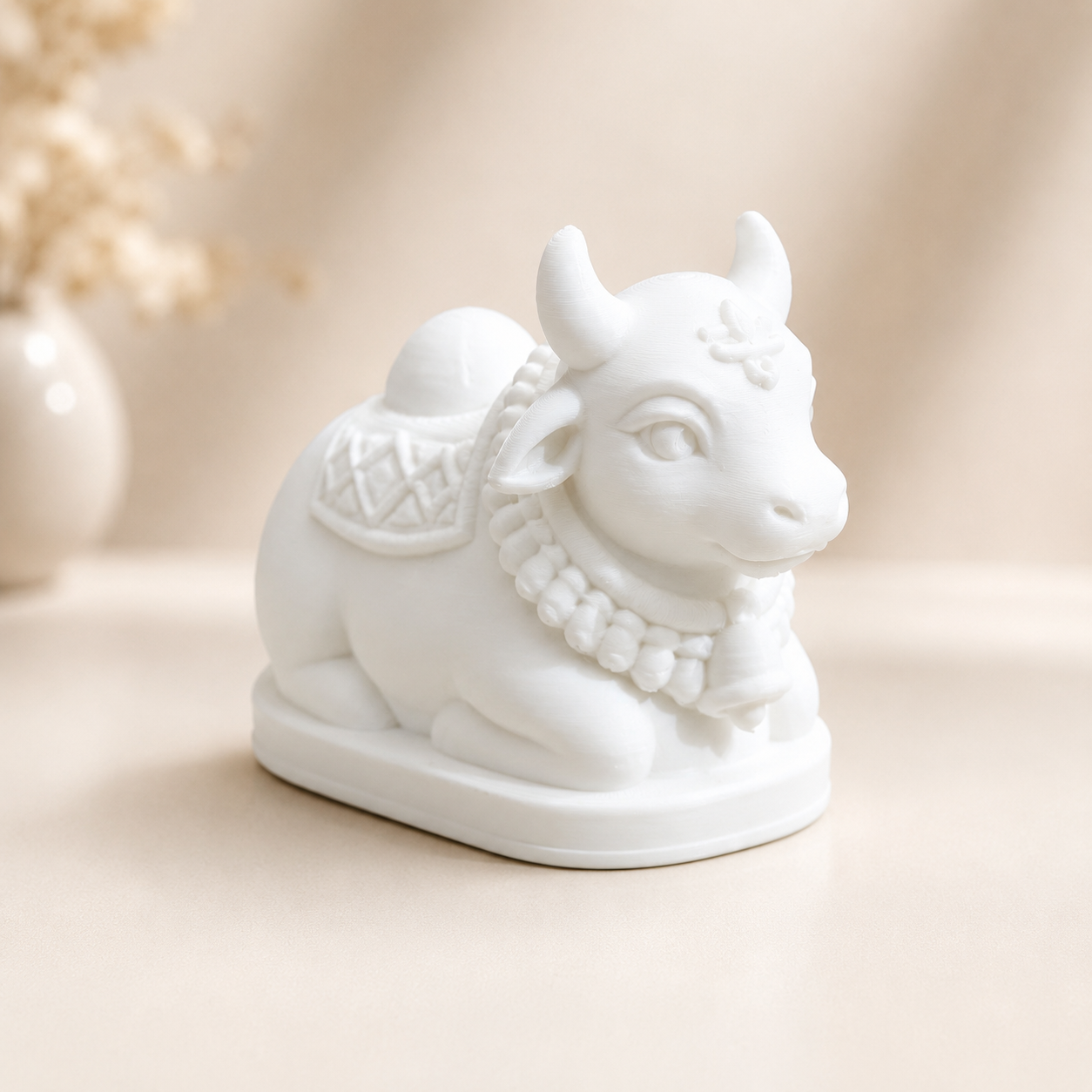 Cute seated Nandi Maharaj 3D printed miniature figurine for resin art and epoxy embedding by Shrebhavi