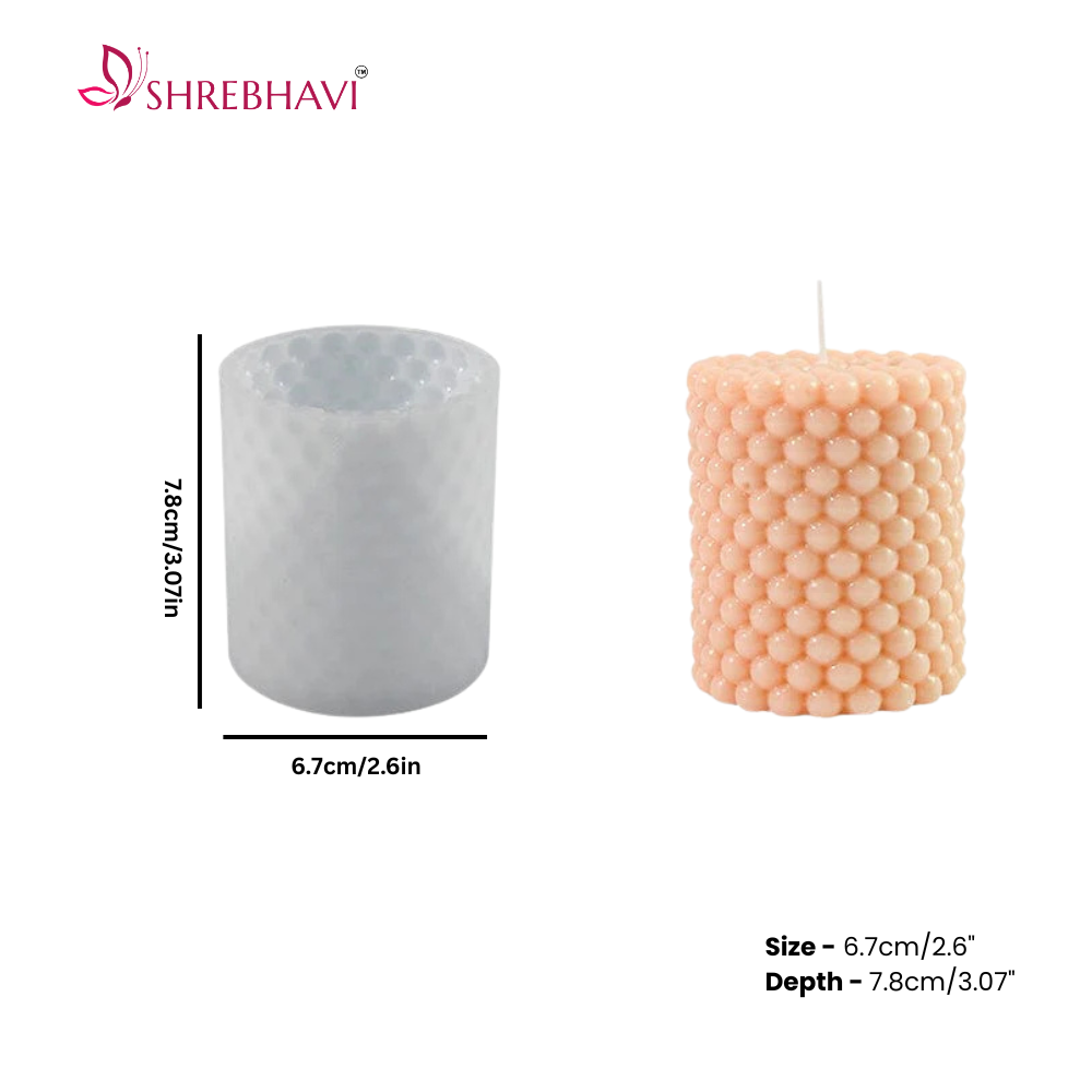 Cylindrical Beads Bubble Candle Mould