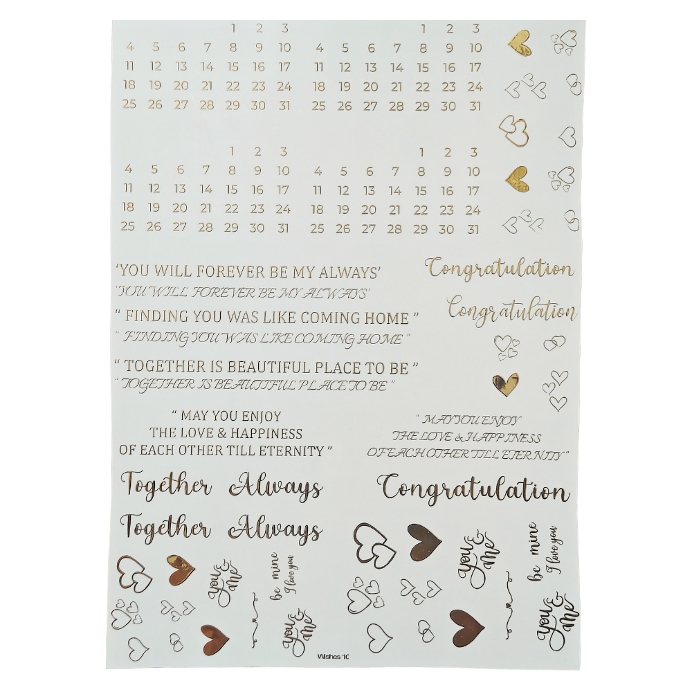 A4 Embossed Stickers - D131