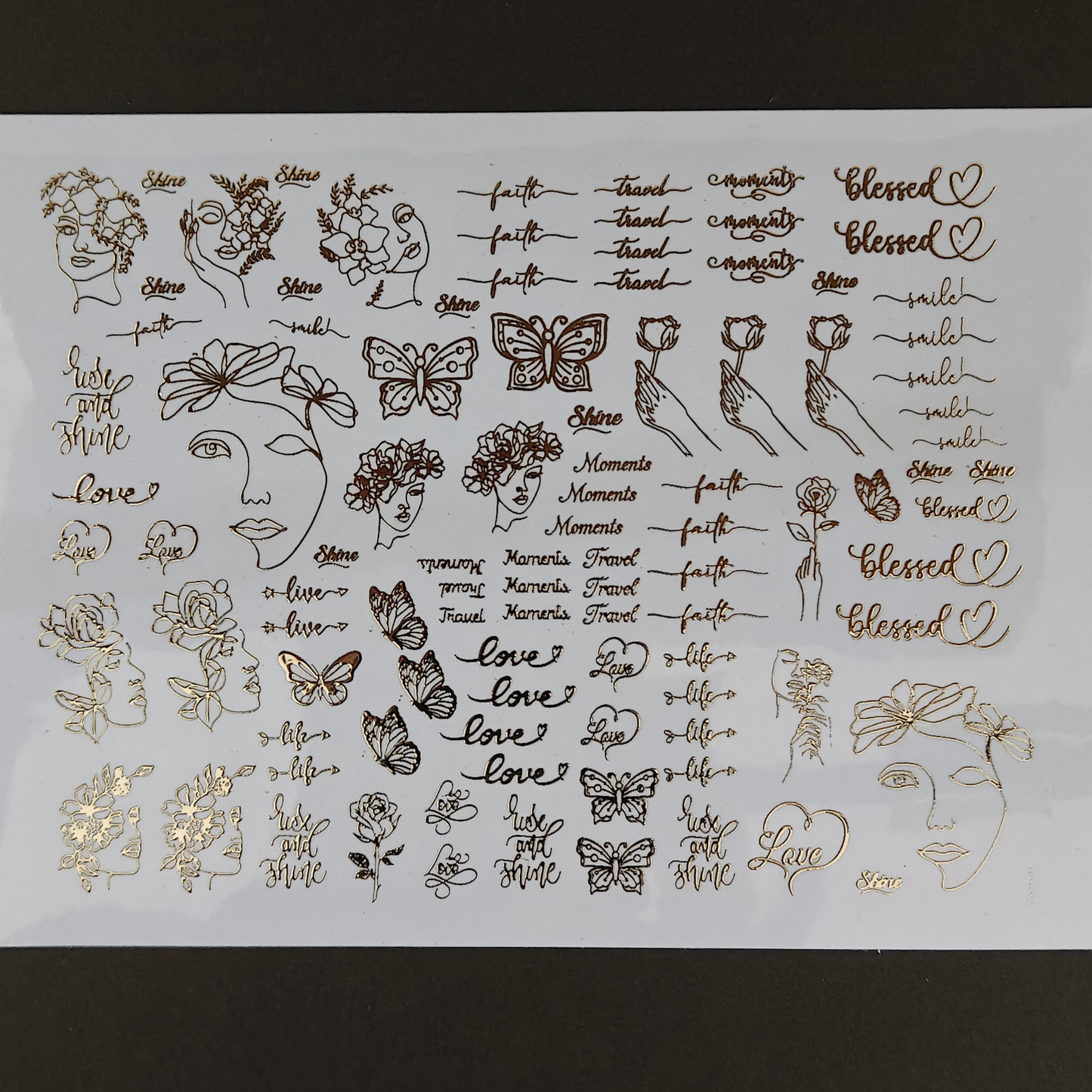 A5 Embossed Stickers - D57