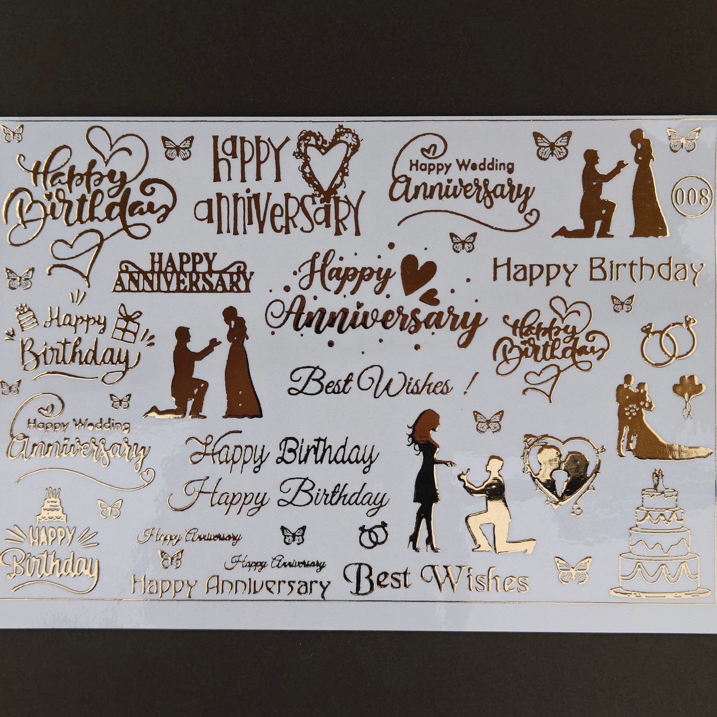 A5 Embossed Stickers - D58