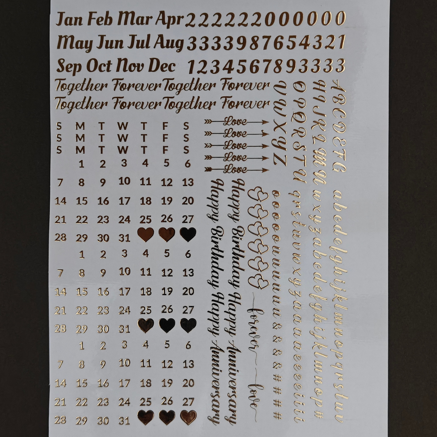 A5 Embossed Stickers - D70