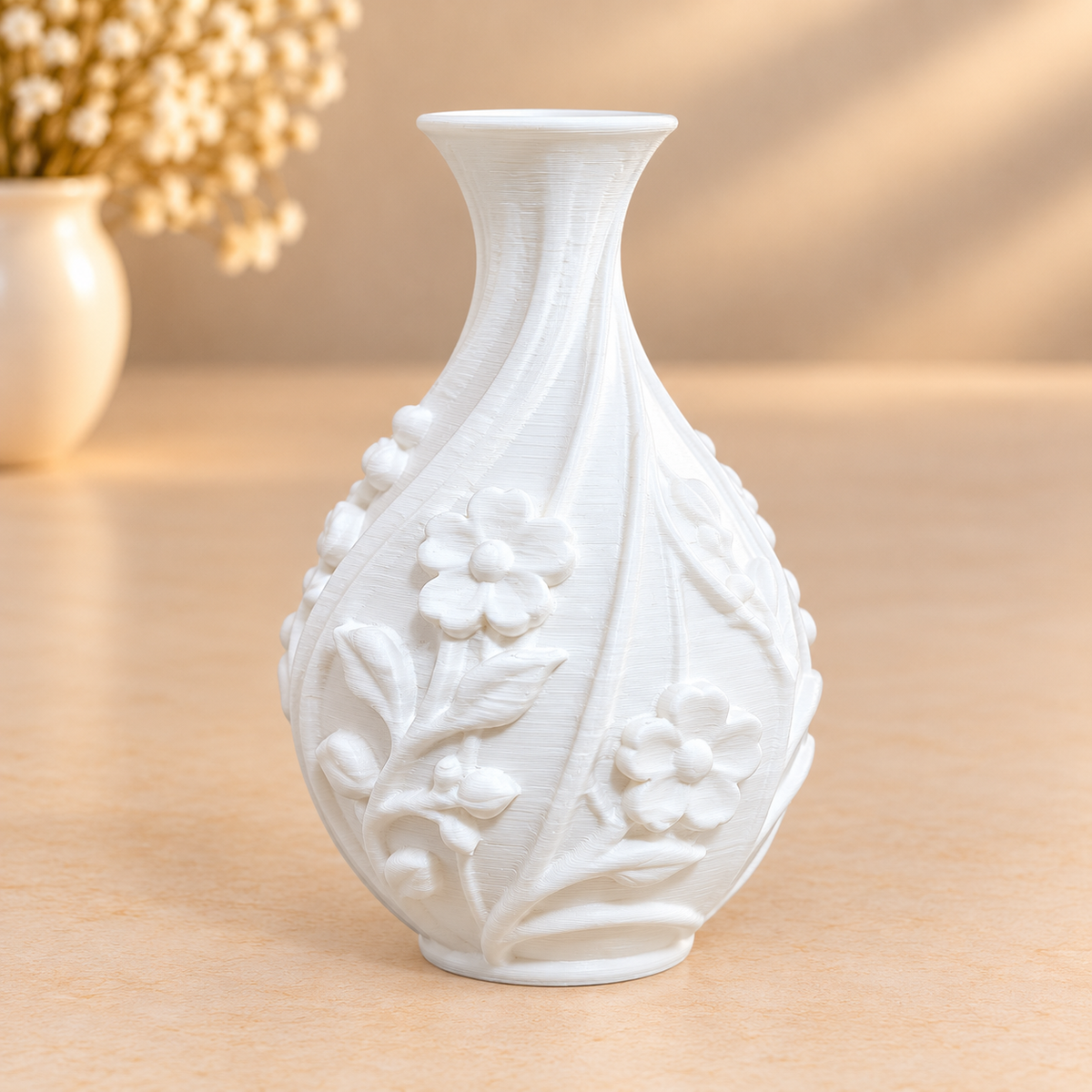 Elegant 3D printed miniature flower vase for resin art embedding and decorative craft projects