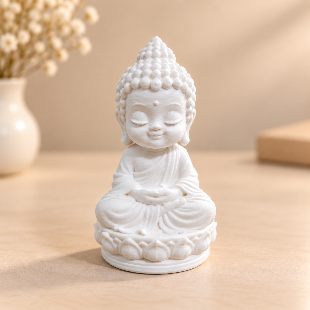 Multicolor cute Buddha 3D printed miniature figurine for resin art inclusions and home décor by Shrebhavi