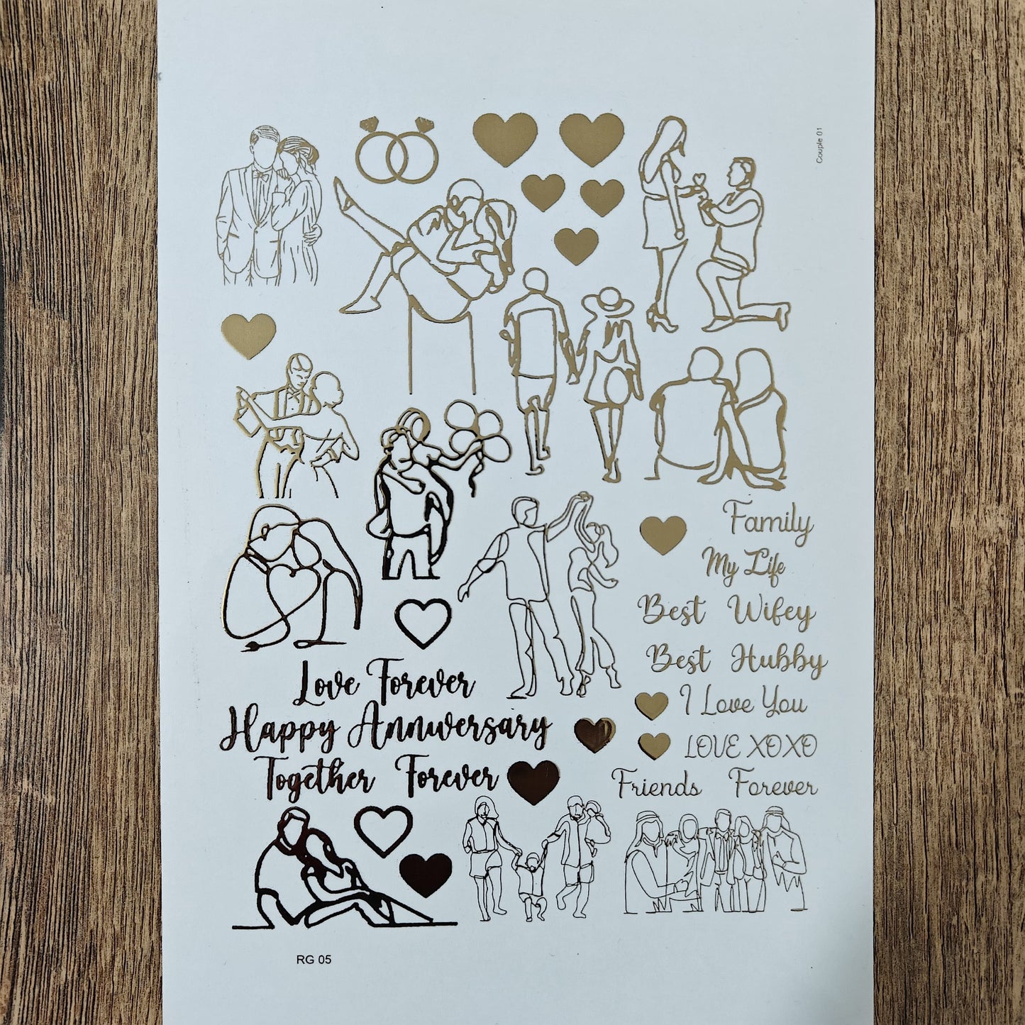 A5 Embossed Stickers - D48