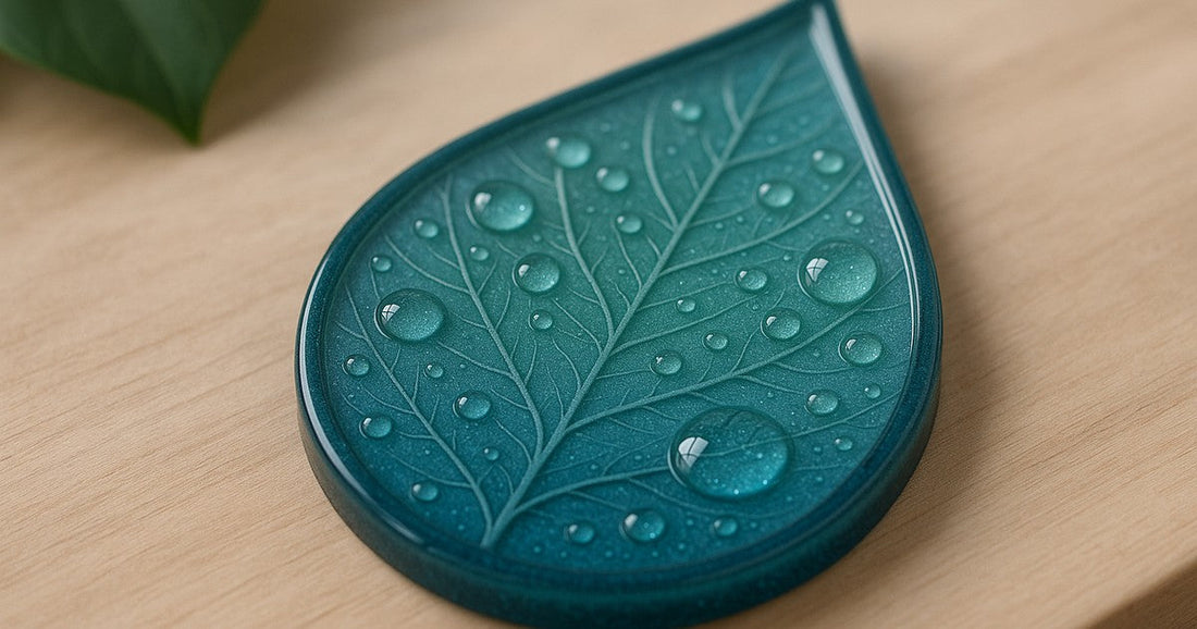 A handmade monsoon decor piece made with resin and silicone molds