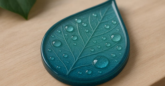 A handmade monsoon decor piece made with resin and silicone molds