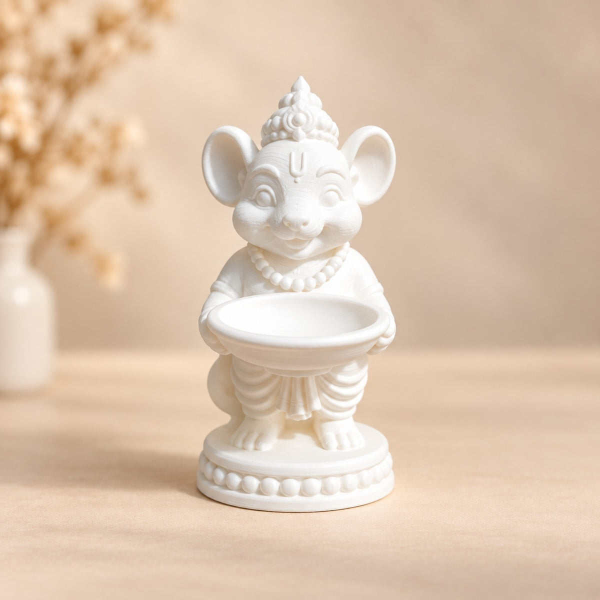 3D printed Mushak holding bowl miniature figurine for resin art and epoxy craft projects