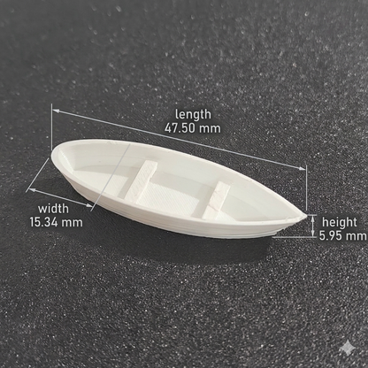 Small boat and paddles miniature model for craft and resin projects