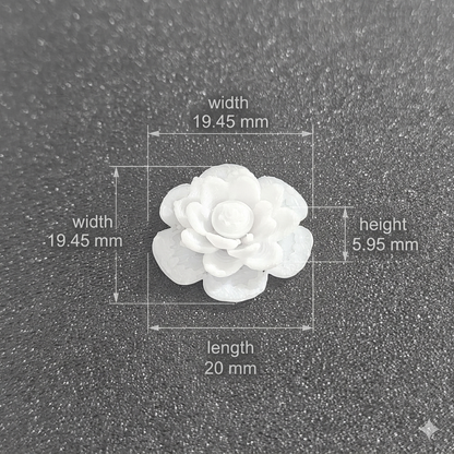 Close-up of flower miniature resin inclusion for handmade craft and jewellery making