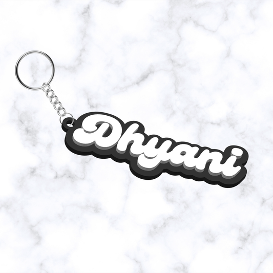 Custom Name 3D Printed Keychain – Personalized Two Tone Name