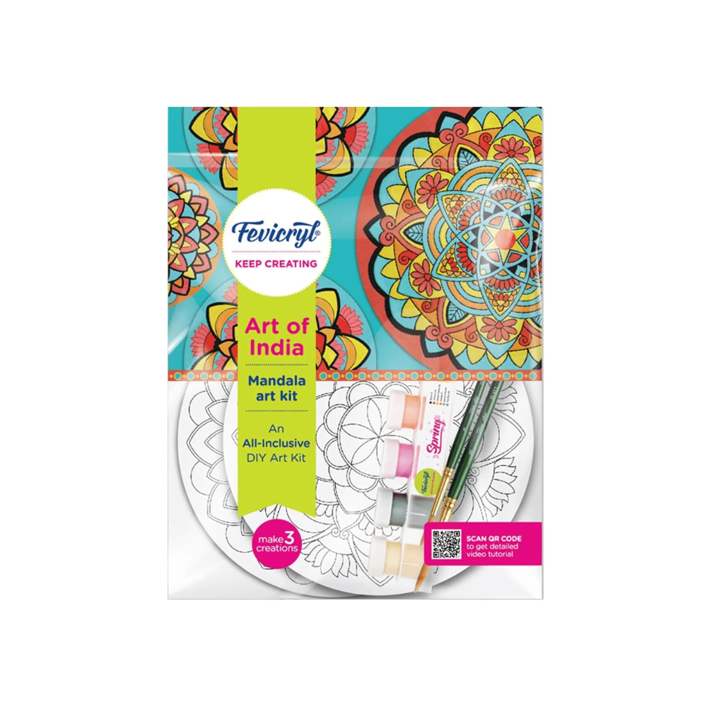 Fevicryl Mandala Art Kit with paints and tools for mandala painting
