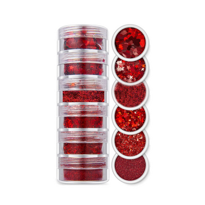 6in1 Glitter & Chunks (Red)