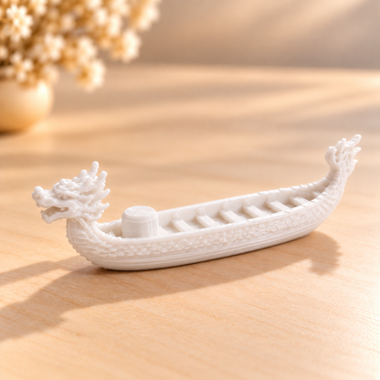 3D printed Chinese dragon boat miniature for embedding in epoxy resin art projects