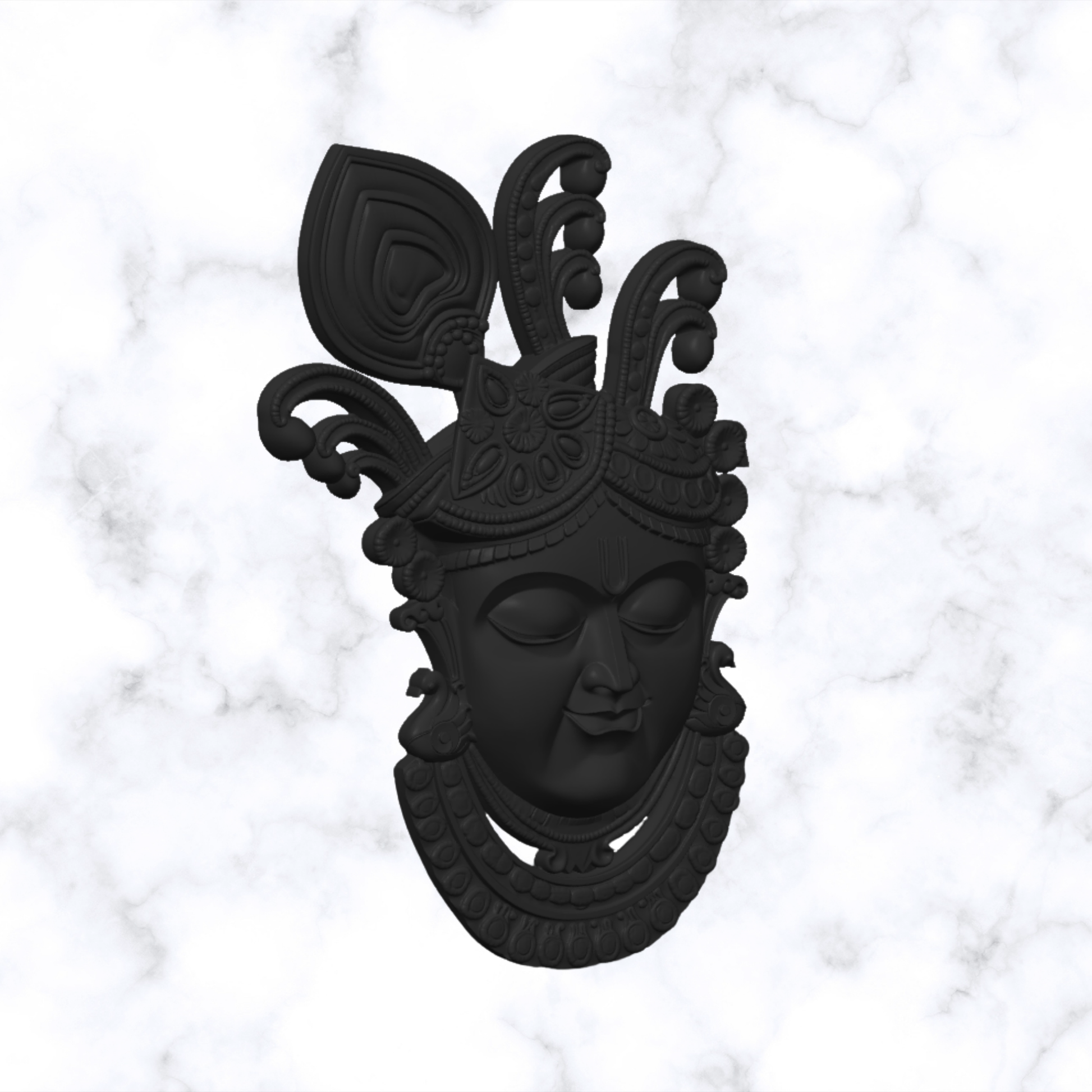 Shrinathji Mukharvind 3D crafted sculpture art for devotional and pooja room decor