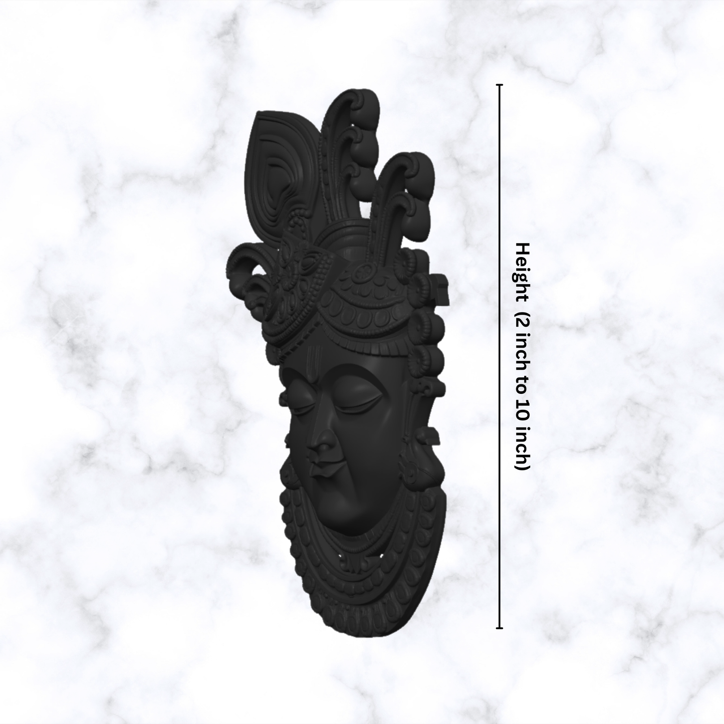 Handcrafted Shrinathji Mukharvind 3D sculpture art close-up detail view