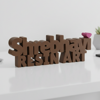 Custom 3D printed name table sign personalized desk nameplate by Shrebhavi