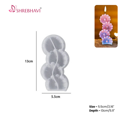 4 Daisy Flower Candle Mould