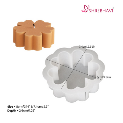 5 Clover Flower Candle Mold