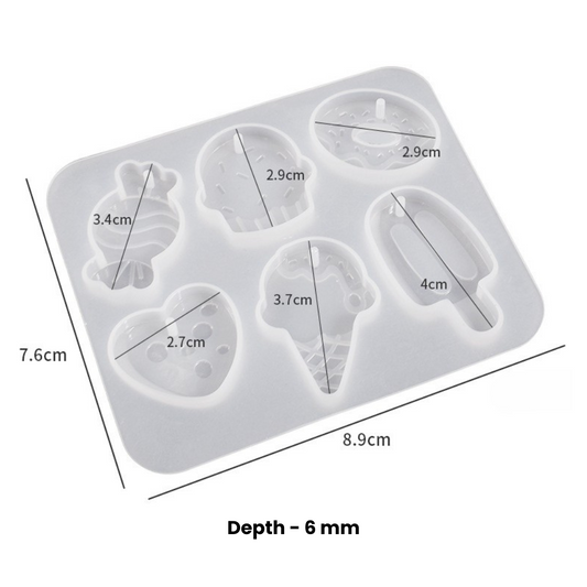 6 Candy Keychain-Pendant Mold