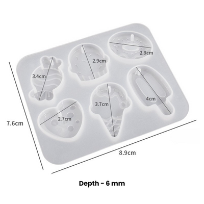 6 Candy Keychain-Pendant Mold