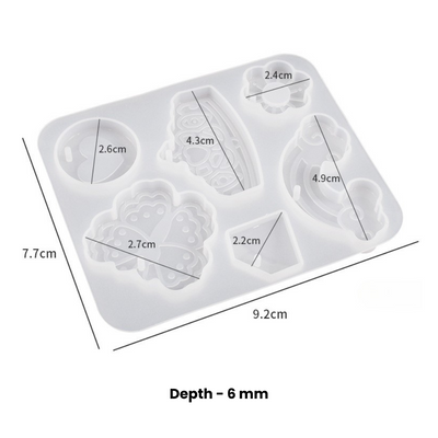 6 Rainbow Diamond Keychain-Pendant Mold