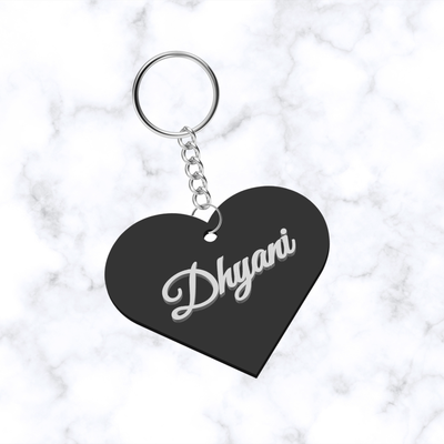 Heart Shape Personalized 3D Printed Name Keychain