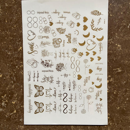A5 Embossed Sticker Sheet D10 for scrapbooking, journaling and resin craft projects