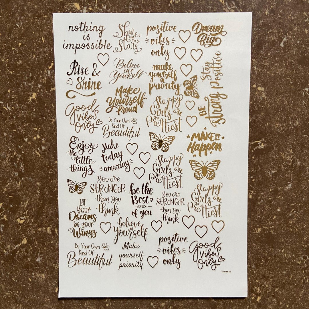 A5 Embossed Stickers - D17