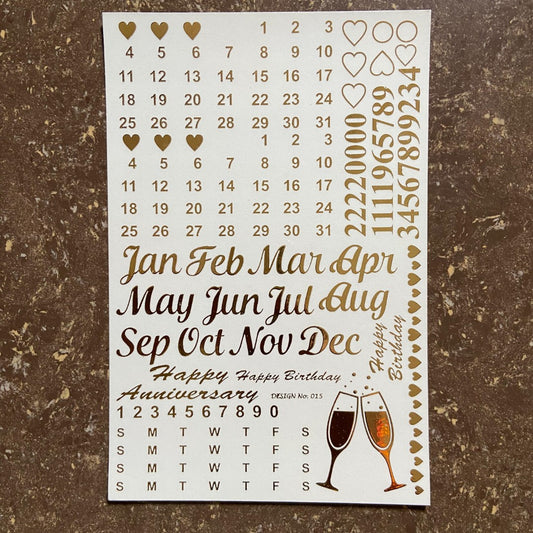 A5 Embossed Stickers - D6