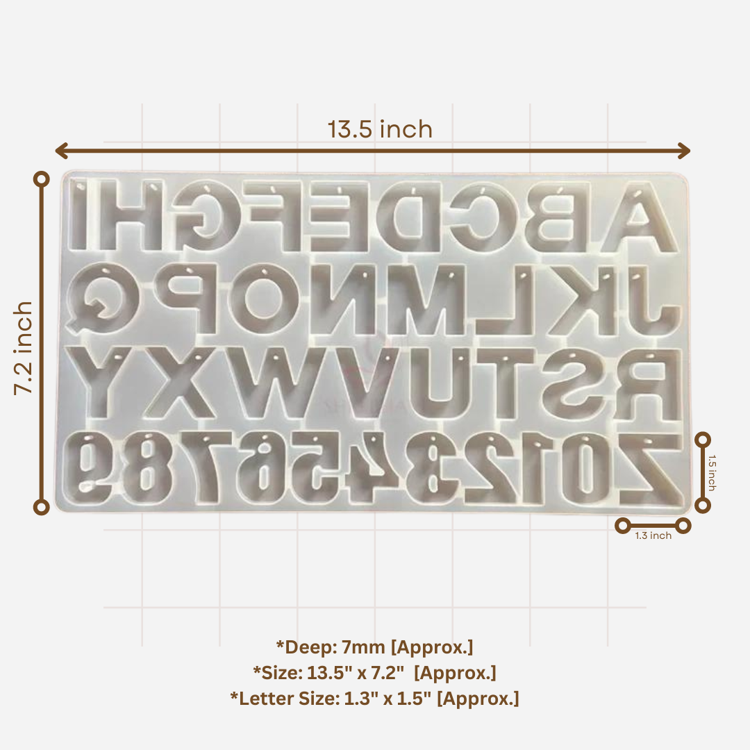 Alphabet Keychain Mould (Reverse)