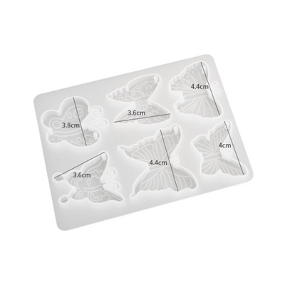 Butterfly Keychain Pendant Mould B - silicone resin mold for DIY butterfly shaped keychains