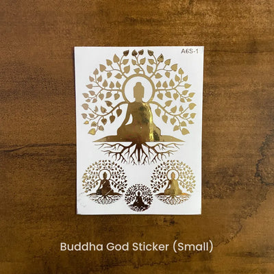 Bhudha Emboss Sticker (Gold)