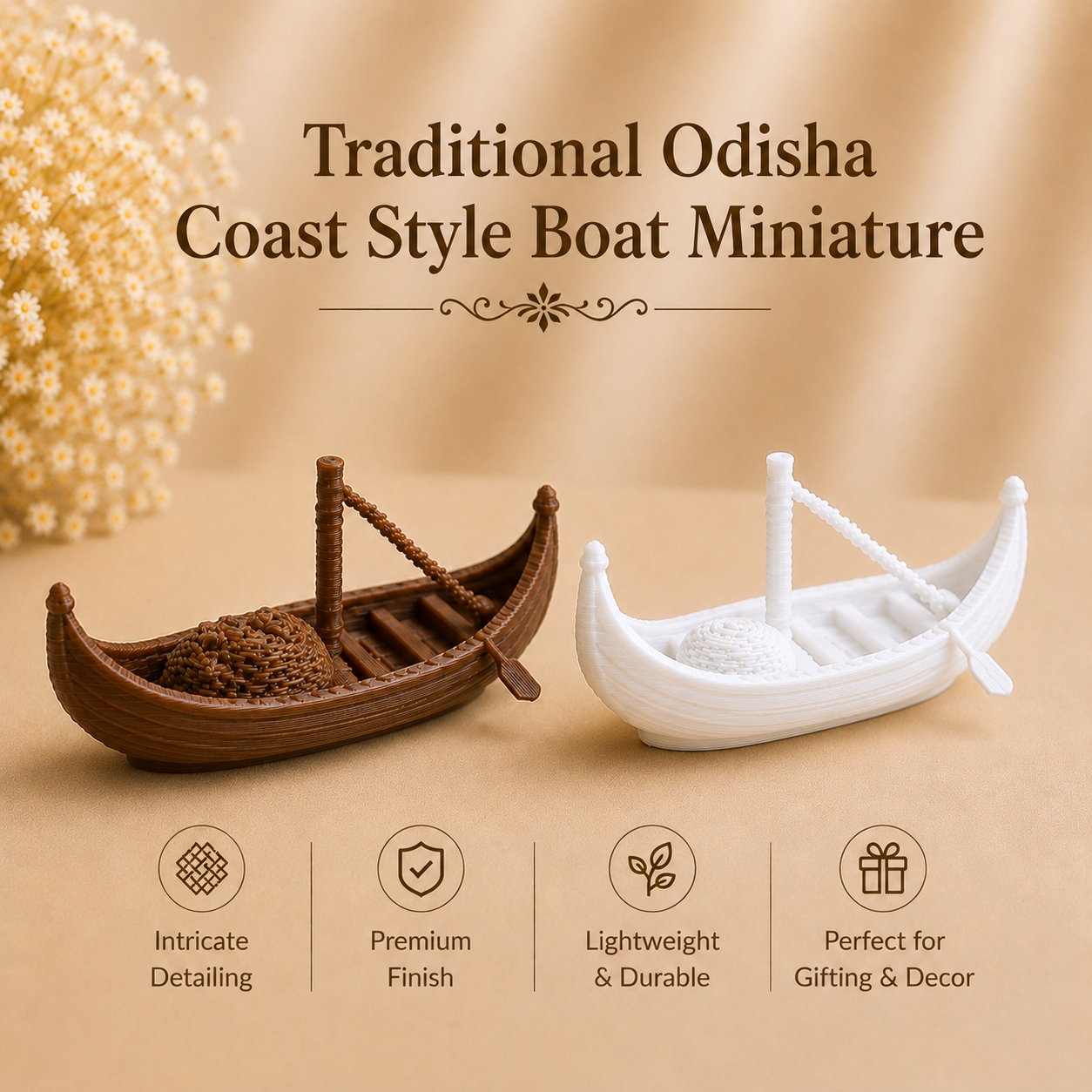 Traditional Odisha Coast Style Boat Miniature