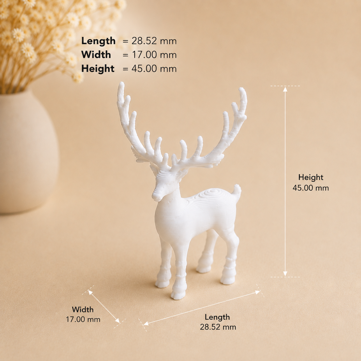Majestic deer miniature figurine for resin art embedding and decorative craft projects by Shrebhavi