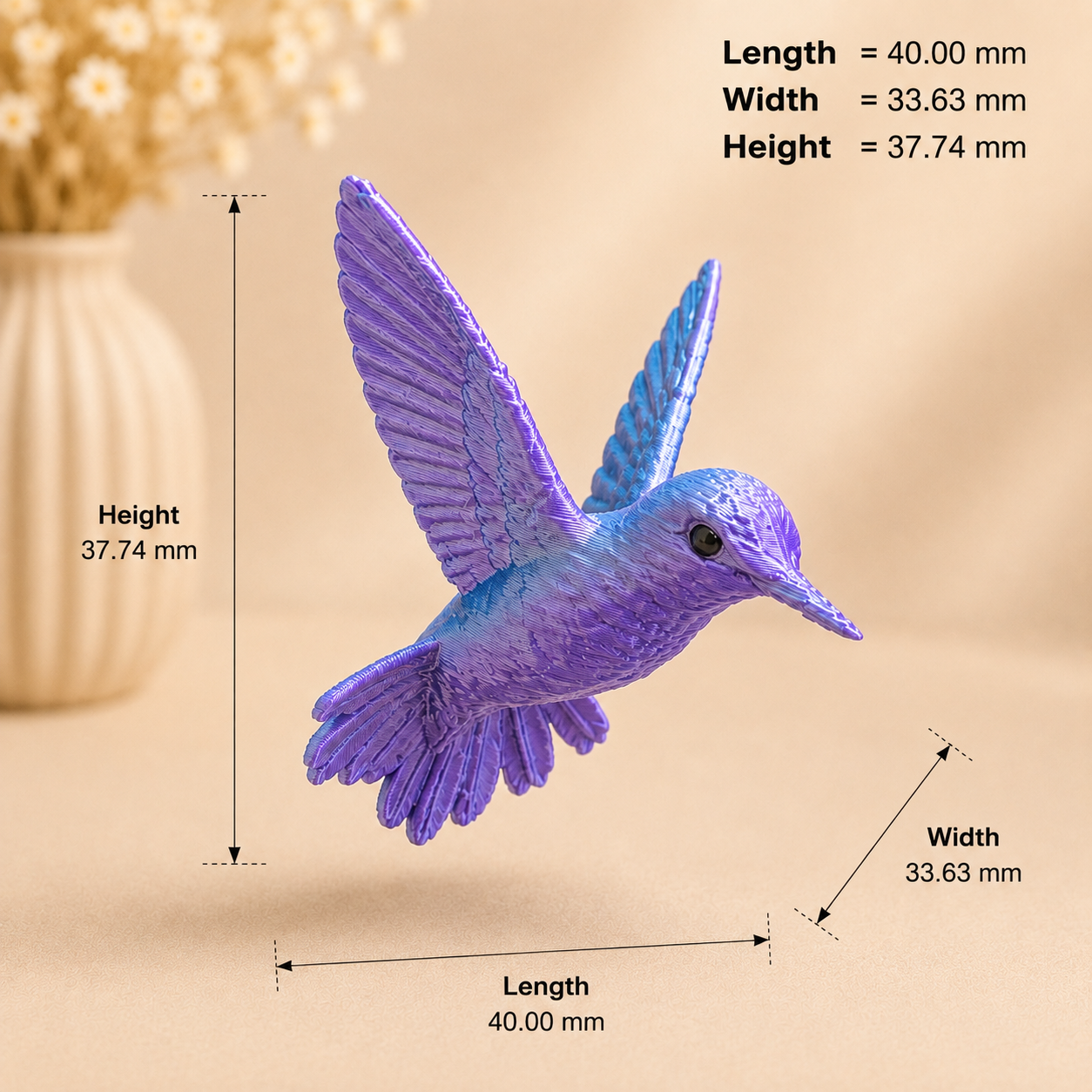Tiny hummingbird miniature figurine for resin art inclusions and craft projects by Shrebhavi