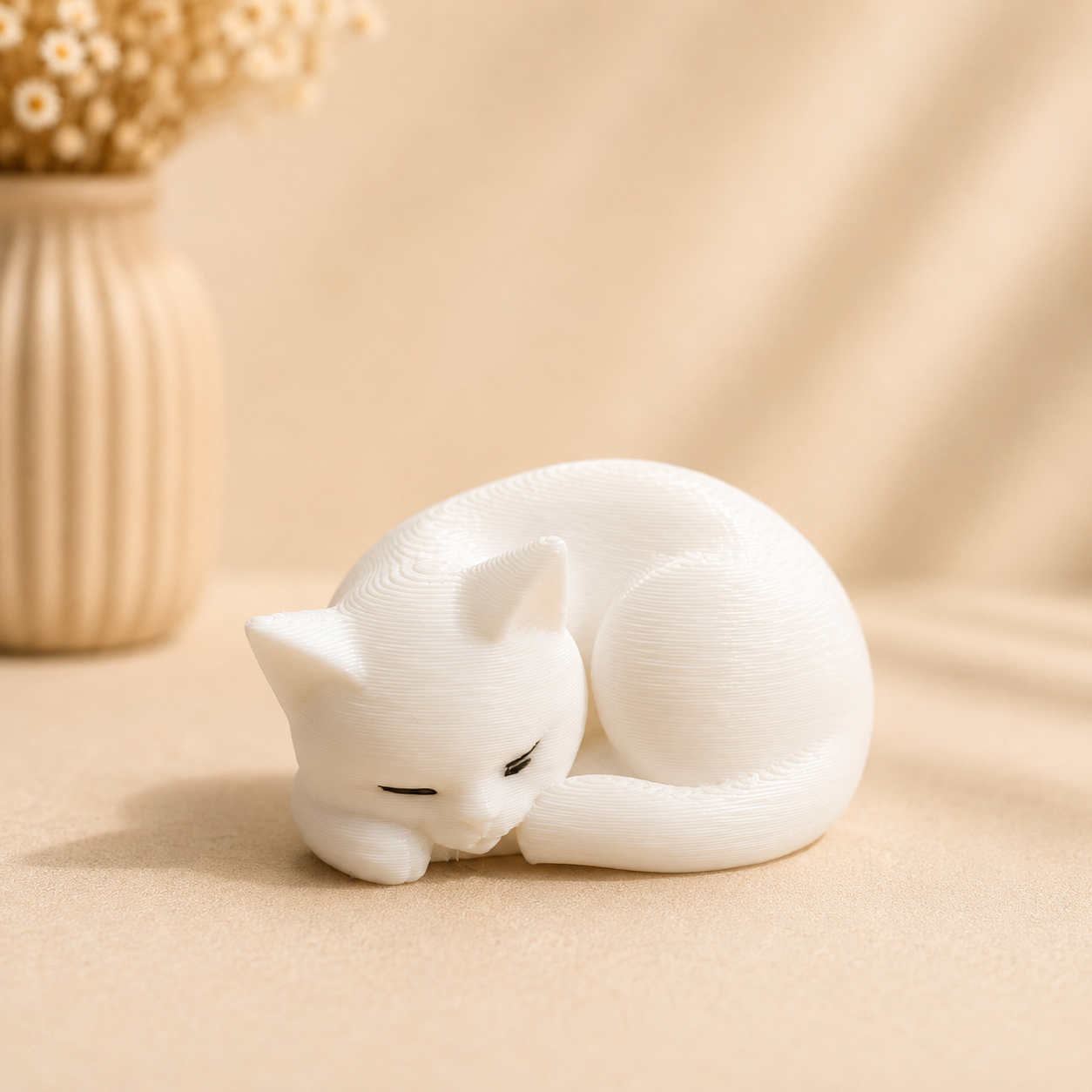 Curled cat miniature figurine for resin art and epoxy inclusion projects by Shrebhavi