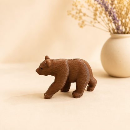Standing bear miniature silicone resin mold showing detailed 3D bear figurine shape for epoxy casting