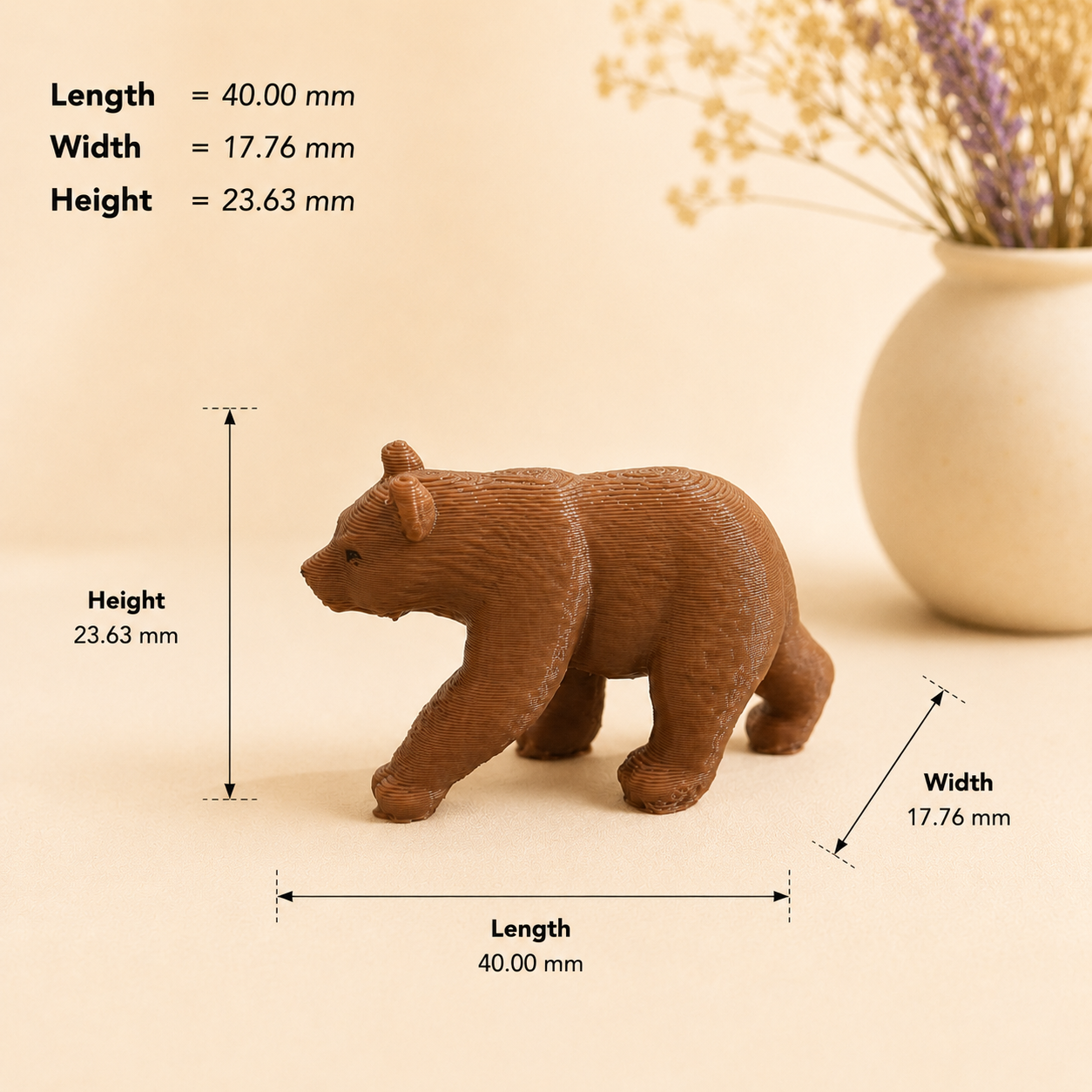 Standing bear miniature silicone resin mold showing detailed 3D bear figurine shape for epoxy casting