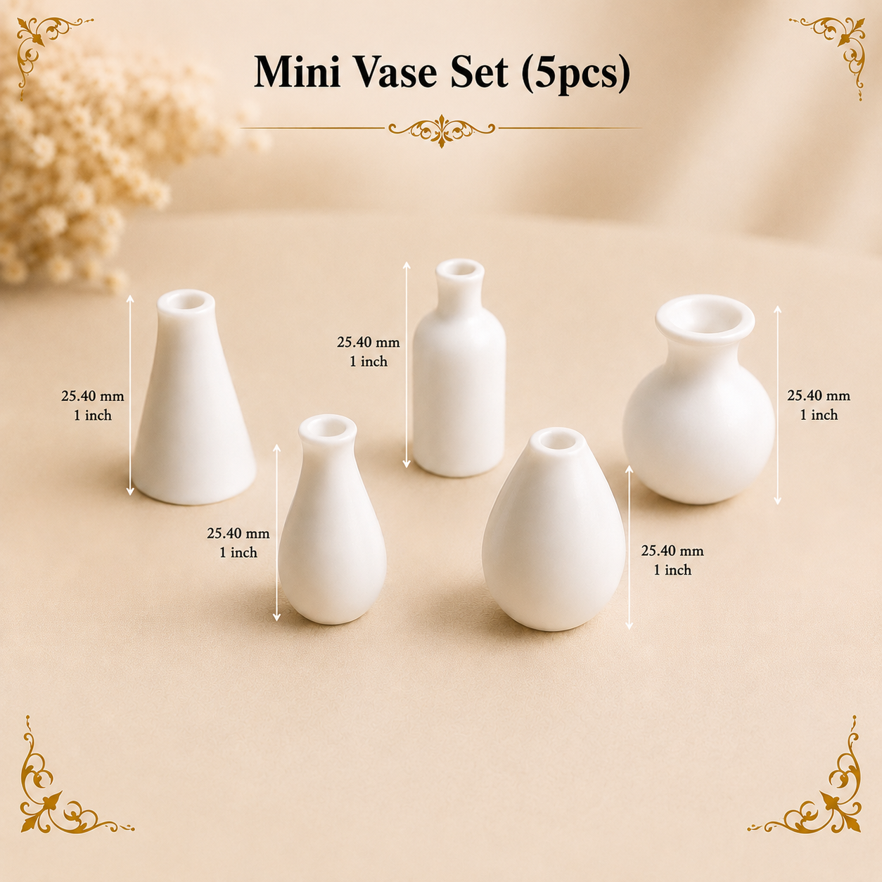 Mini Vase Set (5pcs) 3D Miniature