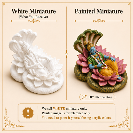 Lord Vishnu on Sheshnag 3D printed miniature figurine for resin art embedding by Shrebhavi