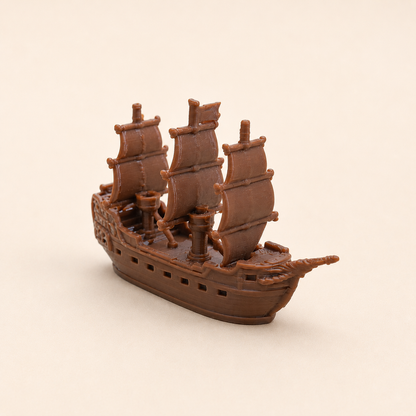 Pirate ship galleon 3D miniature figurine for resin art inclusions and ocean-themed epoxy casting projects