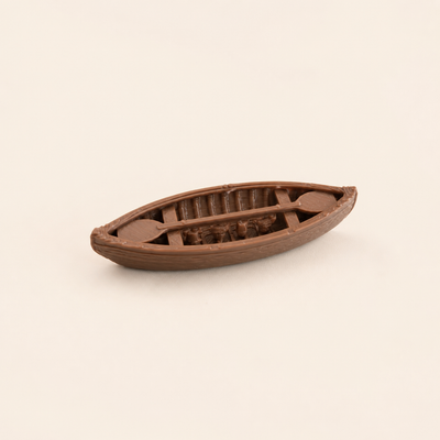 Canoe 3D miniature figurine with fixed paddle for embedding in epoxy resin art and river scene crafts